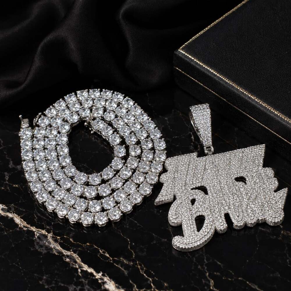 Hustle or Be Broke tennis Chain & Pendant 20inch